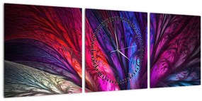 Tabloul abstract cu copacul (cu ceas) (90x30 cm)