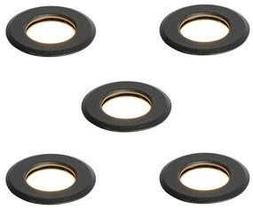 Set de 5 spoturi moderne de sol negre, inclusiv LED IP67 - Linsey