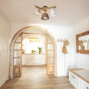 Lustr ANTONIO 3xE14/40W/230V, montaj plafon, stejar