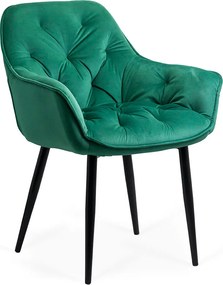 RESIGILAT - Scaun de dining din catifea BUC 257 verde