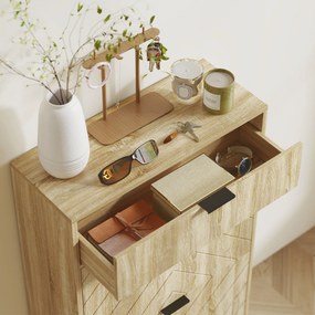 HOMCOM Mobilier de pantofi 8 perechi cu sertar glisant, 2 sertare rabatabile, rafturi reglabile, 60x24x105,5cm, stejar | Aosom Romania