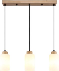 Globo 15977-3H - Lustră suspendată pe cablu ROWENA 3xE27/60W/230V stejar/alb