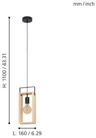 Eglo 43413 - Lustră pe cablu FAMBOROUGH 1xE27/40W/230V