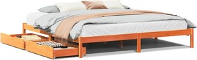 vidaXL Cadru de pat fără saltea, maro ceruit 200x200 cm lemn masiv pin