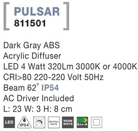 Spot LED ambiental de exterior IP54 PULSAR NVL-811501