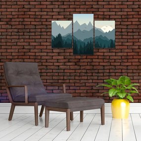 Tablou - Munții cu privirea graficeanului (90x60 cm)