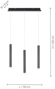 Lustră LED pe cablu 3xLED/4,8W/230V neagră Leuchten Direkt 15203-18