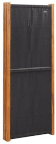Paravan de camera cu 5 panouri, negru, 350x180 cm Negru, 350 x 180 cm, 1