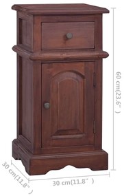 Noptiera, maro clasic, lemn masiv de mahon 1, Maro inchis