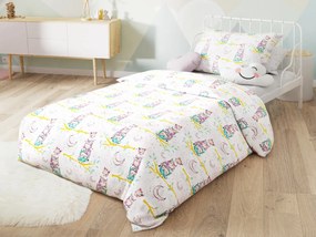 Lenjerie de pat din bumbac pentru patut SLEEPING OWL alb