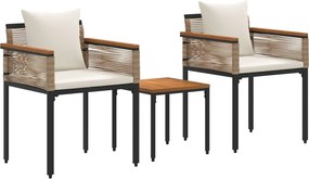 vidaXL Set de Mobilier pentru Exterior Bej și alb crem poliratan