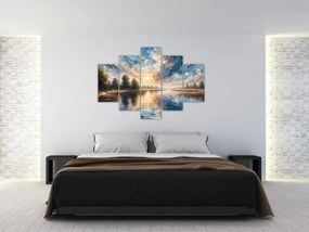 Tablou - Pictură cu soarele deasupra apei (150x105 cm)