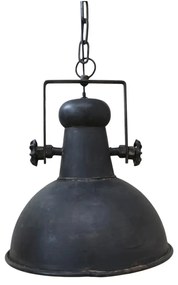 Lampă suspendată din metal, finisaj negru antichizat, H40 x D32 cm, Factory