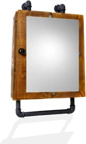 Dulap baie cu oglinda si etajera Calypso Homs, nuc-negru, 45 X 15 X 35 cm,10151