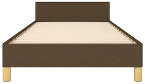 Cadru de pat cu tablie, maro inchis, 90x190 cm, textil Maro inchis, 90 x 190 cm, Culoare unica si cuie de tapiterie