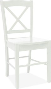 Scaun alb lemn masiv CD-56, 40x36x85 cm