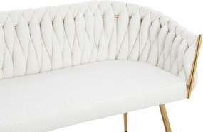 HR750 Crem Bouclé Canapea cu Picioare Aurii