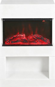 HOMCOM Șemineu electric, 2 trepte de încălzire, 6 culori ale flăcării, termostat, telecomandă, Alb | Aosom Romania