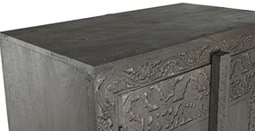 Dulap, gri, din lemn masiv sculptat, Mystic