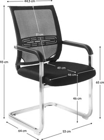 Scaun de conferinţe, negru, FAJE