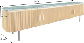 Comoda TV design retro cu blat din marmura Veneziano 160cm A-44534 VC