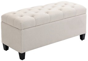HOMCOM Banc de rangement taburet salon cap de pat cufar de depozitare pentru salon, camera, intrare, 100 x 40 x 44 cm, alb | Aosom Romania