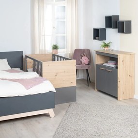 Pătuț gri-în culoare naturală 60x120 cm Anna – Roba