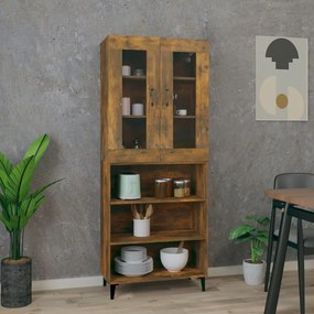 3114953 vidaXL Dulap înalt, stejar fumuriu, 69,5x34x180, lemn compozit