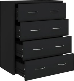 vidaXL Servantă cu 4 sertare, negru, 60x30,5x71 cm