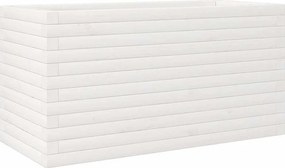 vidaXL Jardinieră de grădină, alb, 90x40x45,5 cm, lemn masiv de pin