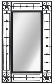 Oglinda de perete de gradina, negru, 50x80 cm, dreptunghiular 1, 50 x 80 cm