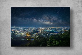 Tapet Premium Canvas - Orasul luminat vazut de pe varful muntelui