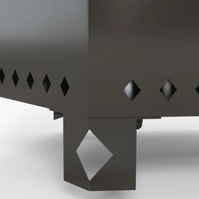 Outsunny Focar Focar Tăcere, inclusiv cu croșetă, 45 x 38,8 x 46,5 cm, Argintiu + Negru | Aosom Romania