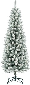 HOMCOM Pom de Crăciun Artificial Acoperit cu Zăpadă, Pom de Crăciun Îngust cu Bază Pliabilă, Ø65x180 cm, Verde | Aosom Romania
