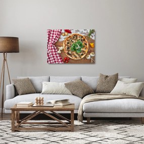 Tablou pe sticlă cu pizza (70x50 cm)