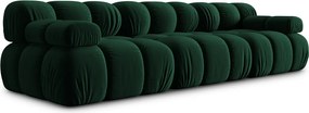 Canapea modulara 3 locuri, Bellis, Micadoni Home, BL, 282x94x70 cm, catifea, verde bottle