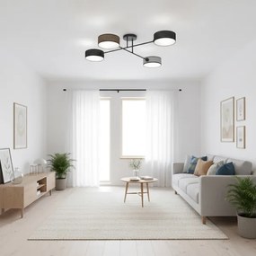 Lustră aplicată MAGA 4xE14/10W/230V negru/maro/gri