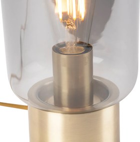 Lampă de masă de design din alamă cu sticlă fumurie - Bliss Cute