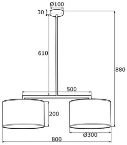 Lustră pe tijă KARIN 2xE27/15W/230V neagră Argon 0899