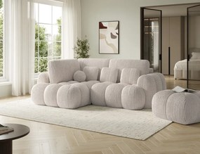 Puf Tapitat Covio 85x85x52 cm, alb Velvet – Modullo 01