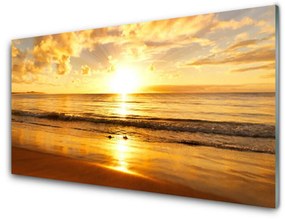 Tablou pe sticla Sea Sun Peisaj Galben