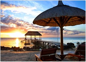 Tablou - Apus de soare în Mauritius (70x50 cm)