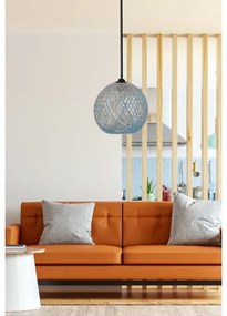 Lustră pe cablu JUTE 1xE27/60W/230V albastră