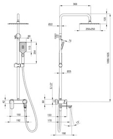 Deante NAC_N1AM - Set de duș ALPINIA cu baterie, negru