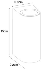 Aplică de perete exterioară maro ruginiu din plastic ovală cu 2 lumini - Baleno