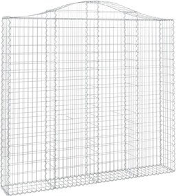 vidaXL Coș gabion arcuit, 200x30x180/200cm, fier galvanizat