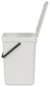 Cos de gunoi colectare selectiva Brabantia Sort&Go 1005511, 12 Ș, Maner, Montabil pe perete, Gri deschis
