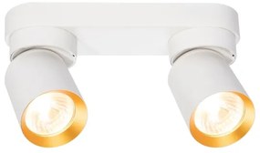 Spot ANDY 2xGU10/8W/230V alb/auriu