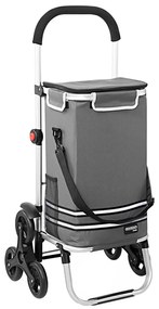 Carucior cumparaturi  Stairs Climber pliabil husa detasabila 3 roti  Metal/Poliester Gri