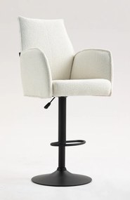 HR280W Scaun Crem Boucle cu Bază Neagră